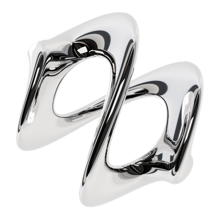 Abstract Metallic Liquid  3D Icon