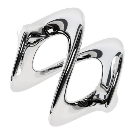 Abstract Metallic Liquid  3D Icon