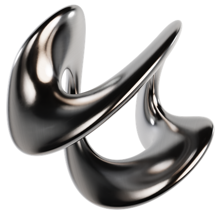 Abstract Metallic Liquid  3D Icon