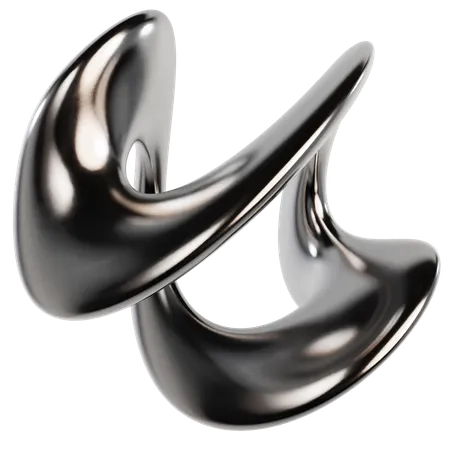 Abstract Metallic Liquid  3D Icon