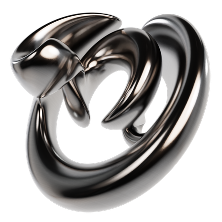 Abstract Metallic Liquid  3D Icon