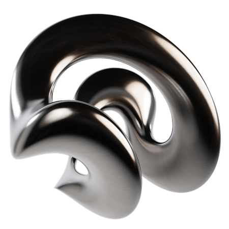 Abstract Metallic Liquid  3D Icon