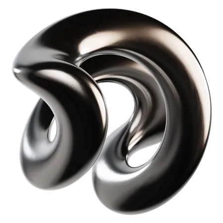 Abstract Metallic Liquid  3D Icon