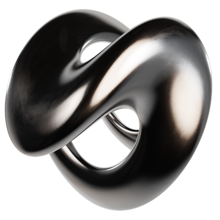 Abstract Metallic Liquid  3D Icon