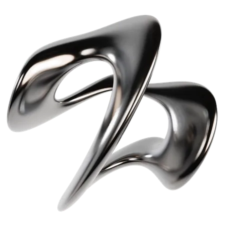 Abstract Metallic Liquid  3D Icon