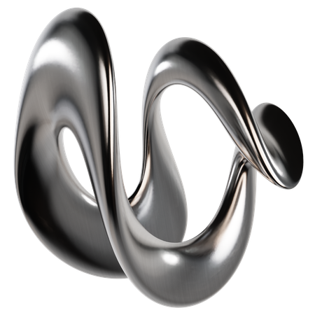 Abstract Metallic Liquid  3D Icon