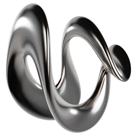 Abstract Metallic Liquid  3D Icon