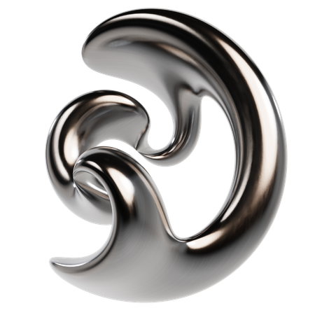 Abstract Metallic Liquid  3D Icon