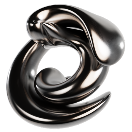 Abstract Metallic Liquid  3D Icon