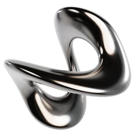 Abstract Metallic Liquid  3D Icon