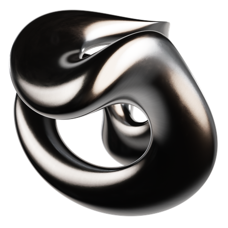 Abstract Metallic Liquid  3D Icon