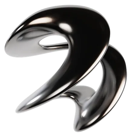 Abstract Metallic Liquid  3D Icon