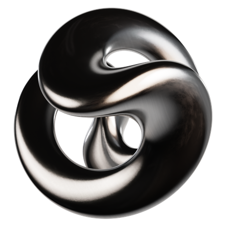 Abstract Metallic Liquid  3D Icon