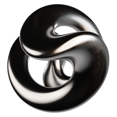 Abstract Metallic Liquid  3D Icon