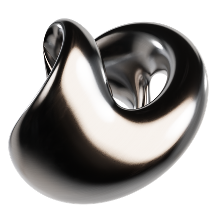 Abstract Metallic Liquid  3D Icon