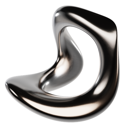 Abstract Metallic Liquid  3D Icon