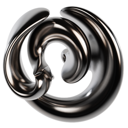 Abstract Metallic Liquid  3D Icon