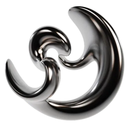 Abstract Metallic Liquid  3D Icon