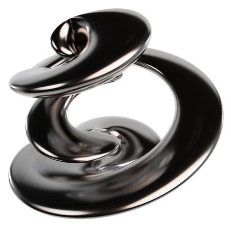 Abstract Metallic Liquid  3D Icon