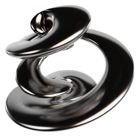 Abstract Metallic Liquid  3D Icon