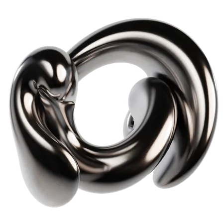 Abstract Metallic Liquid  3D Icon