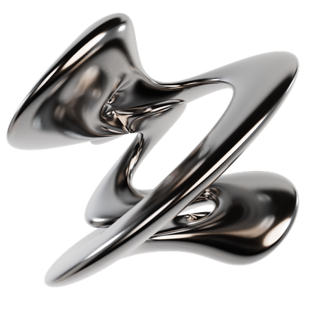 Abstract Metallic Liquid  3D Icon