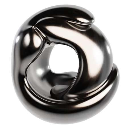 Abstract Metallic Liquid  3D Icon