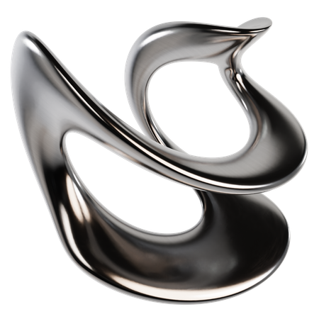 Abstract Metallic Liquid  3D Icon