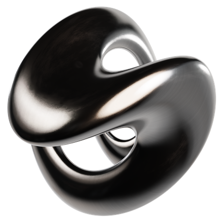 Abstract Metallic Liquid  3D Icon