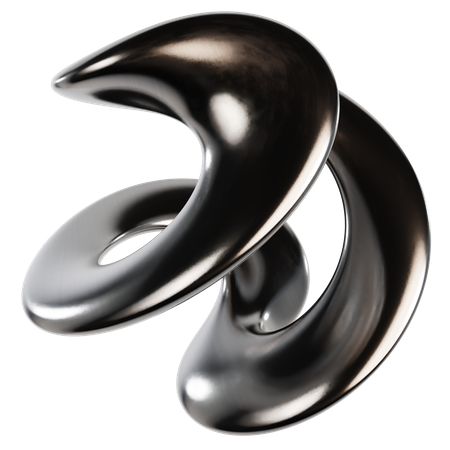 Abstract Metallic Liquid  3D Icon