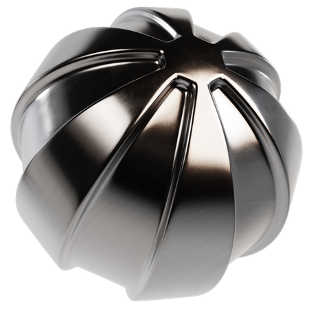 Abstract Metallic Sphere  3D Icon