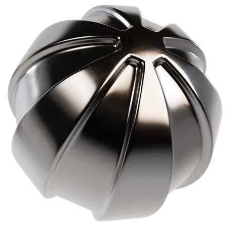 Abstract Metallic Sphere  3D Icon