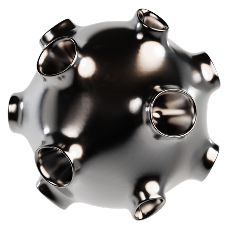 Abstract Metallic Sphere  3D Icon