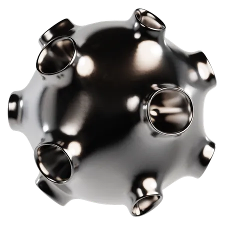 Abstract Metallic Sphere  3D Icon