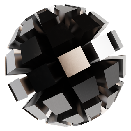 Abstract Metallic Sphere  3D Icon