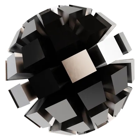 Abstract Metallic Sphere  3D Icon