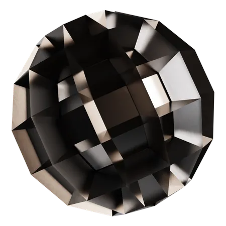 Abstract Metallic Sphere  3D Icon