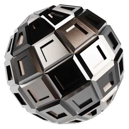 Abstract Metallic Sphere  3D Icon