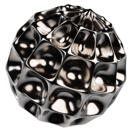 Abstract Metallic Sphere  3D Icon