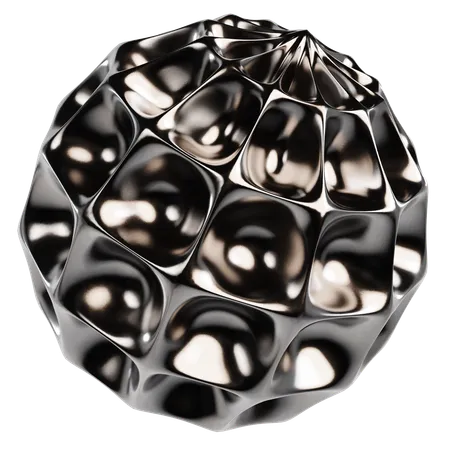 Abstract Metallic Sphere  3D Icon