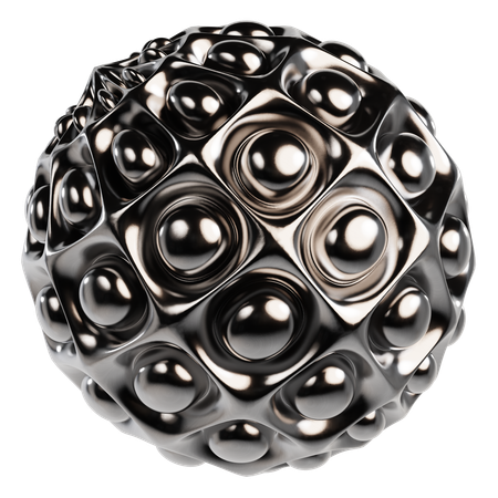 Abstract Metallic Sphere  3D Icon