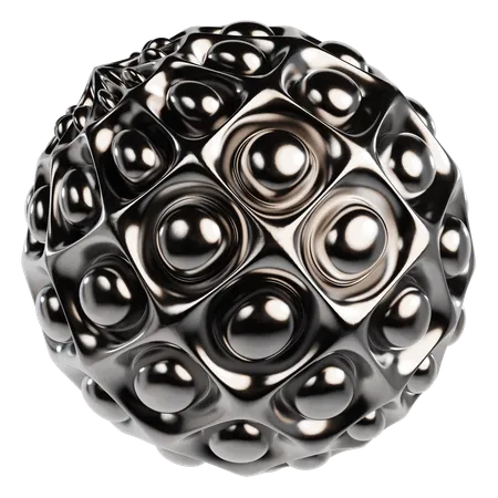 Abstract Metallic Sphere  3D Icon