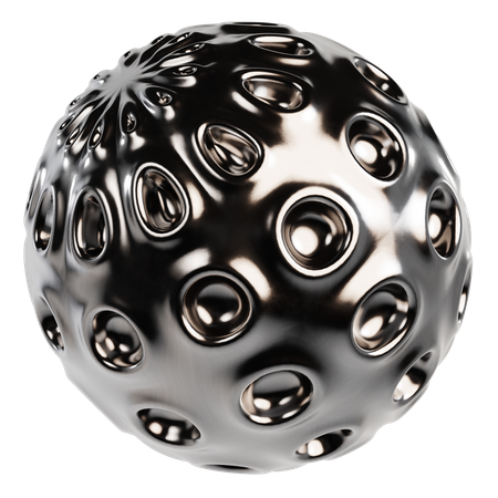 Abstract Metallic Sphere  3D Icon