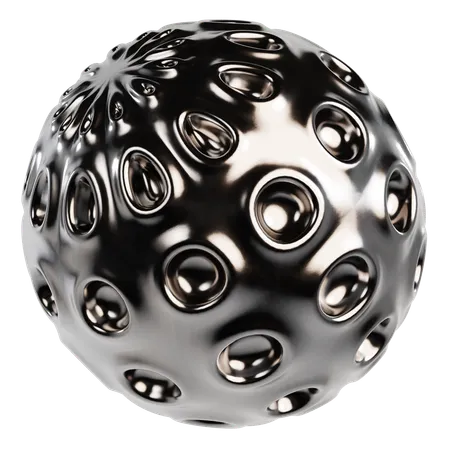 Abstract Metallic Sphere  3D Icon