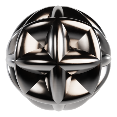 Abstract Metallic Sphere  3D Icon