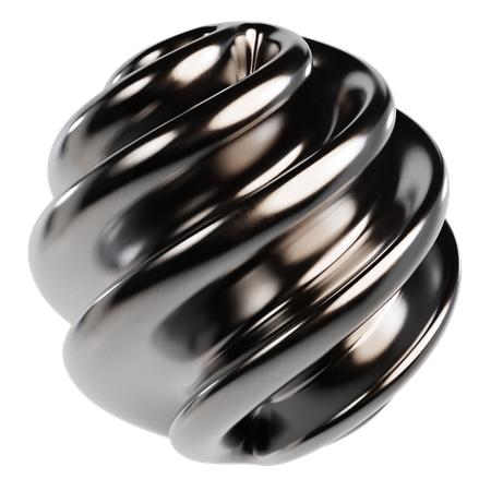 Abstract Metallic Sphere  3D Icon