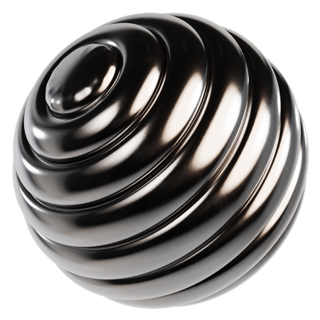 Abstract Metallic Sphere  3D Icon