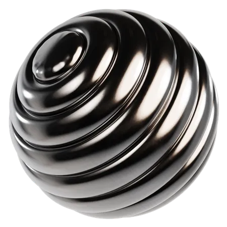 Abstract Metallic Sphere  3D Icon