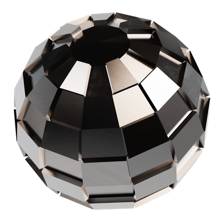 Abstract Metallic Sphere  3D Icon