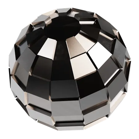 Abstract Metallic Sphere  3D Icon